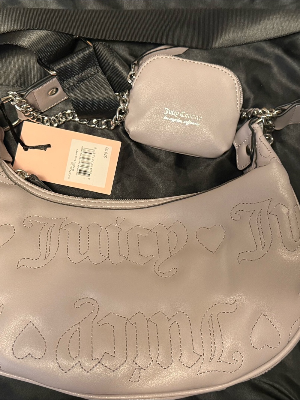 Juicy Couture Pale Lavender Shoulder Bag with Coin Pouch